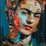 Portrait de Frida en graffiti